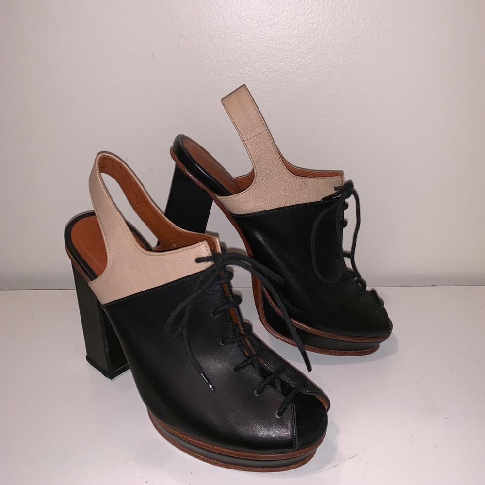 Rachel Comey lace up two tone heels